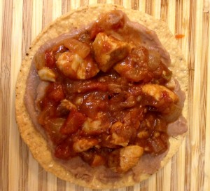 Chicken on tostada