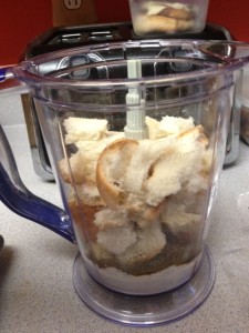 bread in blender